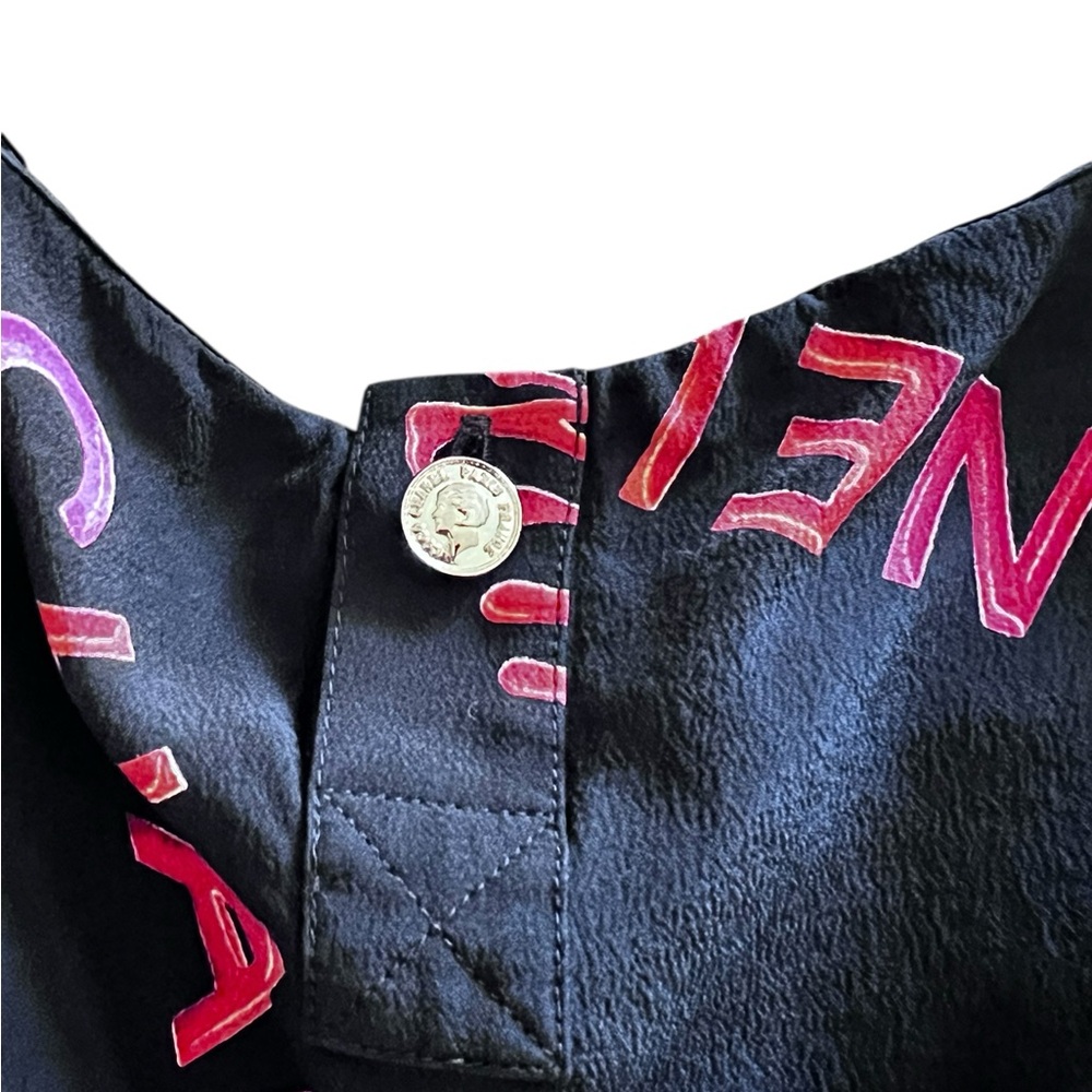 Vintage Chanel Rouge Logo-Print Silk Tank Top - Spring/Summer 1996 Collection - Picture 11 of 12